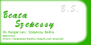 beata szepessy business card